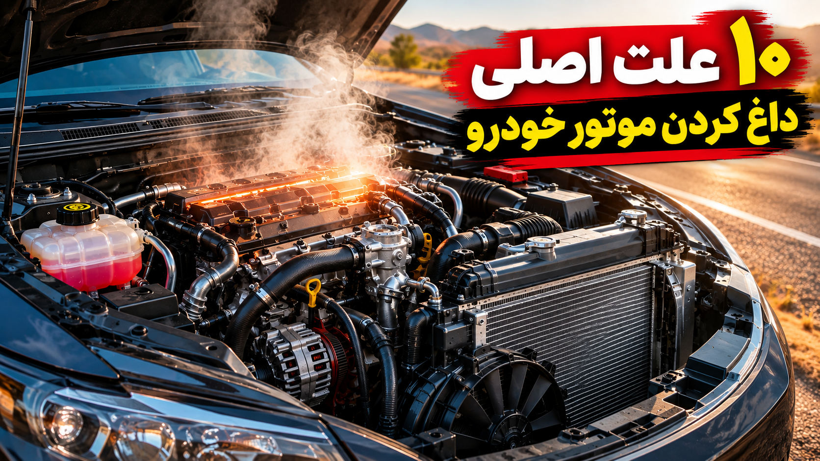 ۱۰ علت اصلی داغ کردن موتور خودرو؛ علائم، اقدامات فوری و راه‌های پیشگیری